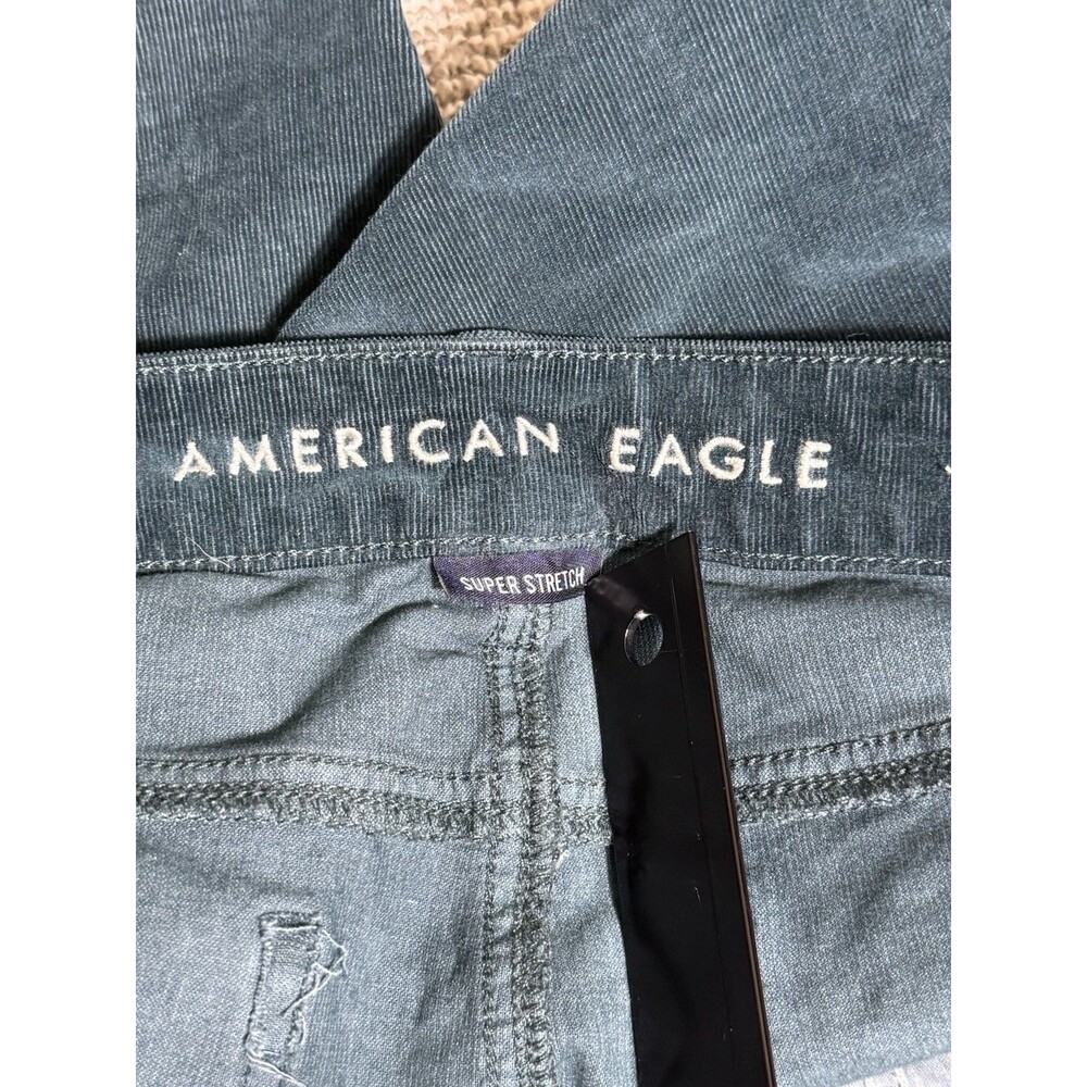 American Eagle Hi-Rise Jegging Women's 6 Long Super Stretch Dark Green - Picture 5 of 9